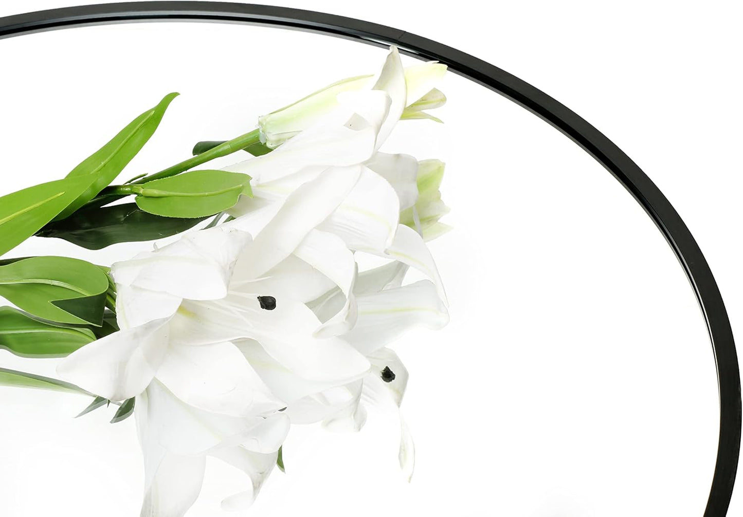 FrameWorks 28" Deluxe Contemporary Black Circular Aluminum Mirror