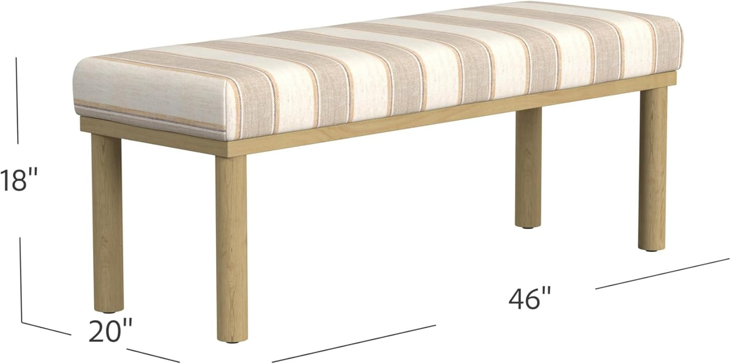 HomePop Oslo Decorative Bench -Wide Tan Stripe