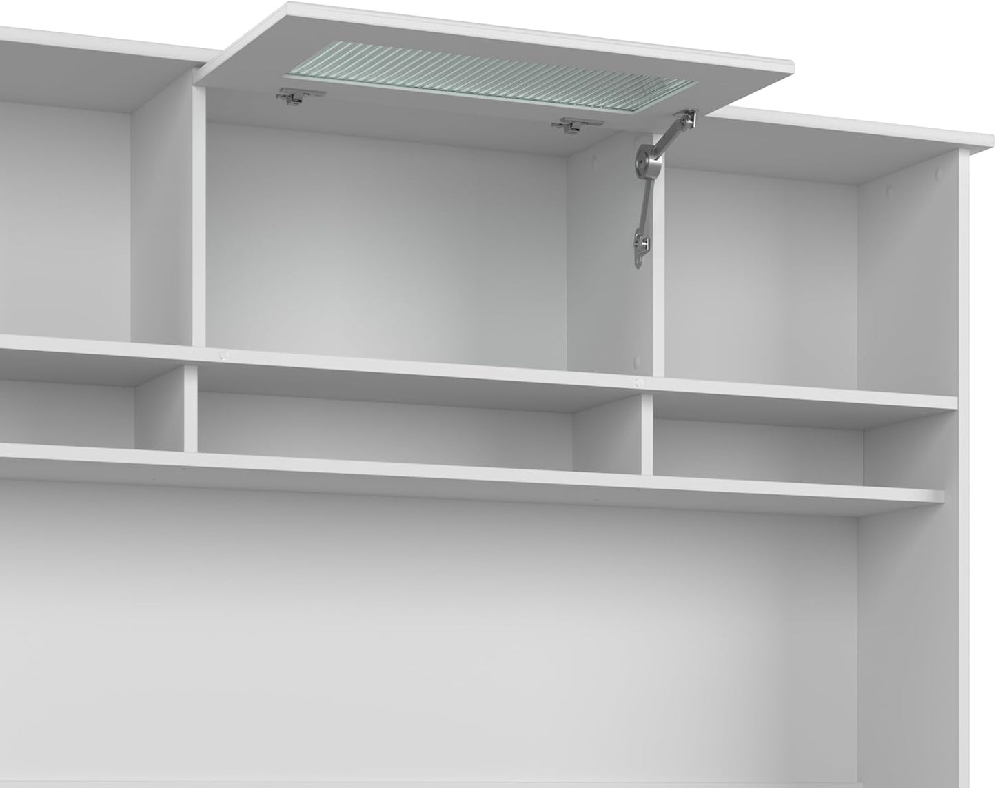 Bush Furniture Cabot L Shaped Desk with Hutch | Corner Desk with Storage for Home Office in White | 60W L Shaped Computer Desk