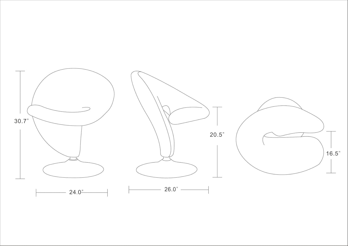 Manhattan Comfort Curl Swivel Accent Chair Set of 1 with 360° Turn, Fully Assembled, Upholstered in Wool Blend, Modern Ergonomic Design with Polished Chrome Base, Set of 1, Green