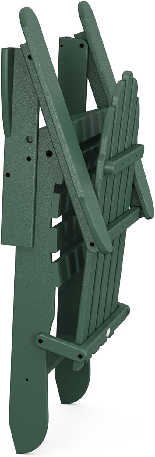 POLYWOOD AD5030GR Classic Folding Adirondack Chair, 38.5" x 31.25" x 33.5", Green
