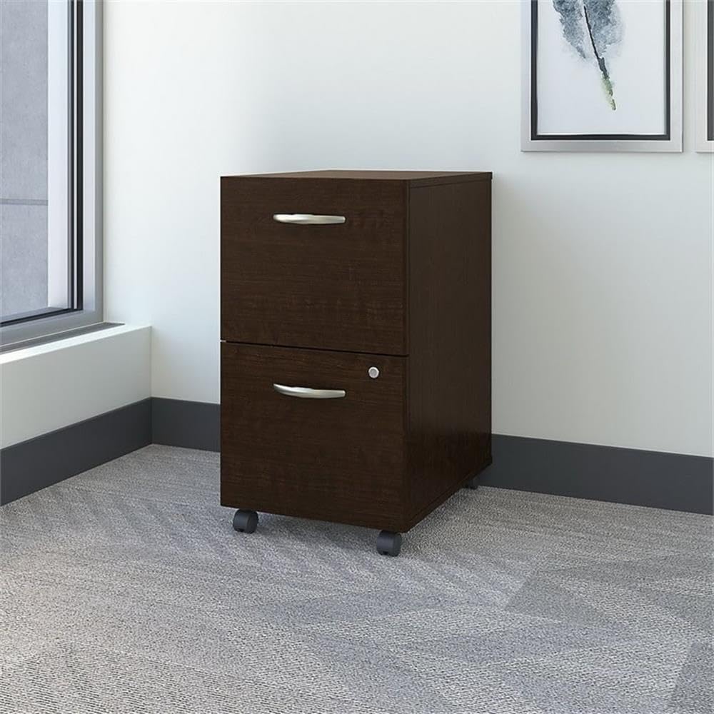 Bush Business Furniture Series C 2 Drawer Rolling File Cabinet in Mocha Cherry - Assembled, Mobile Document Storage for Home or Professional Office