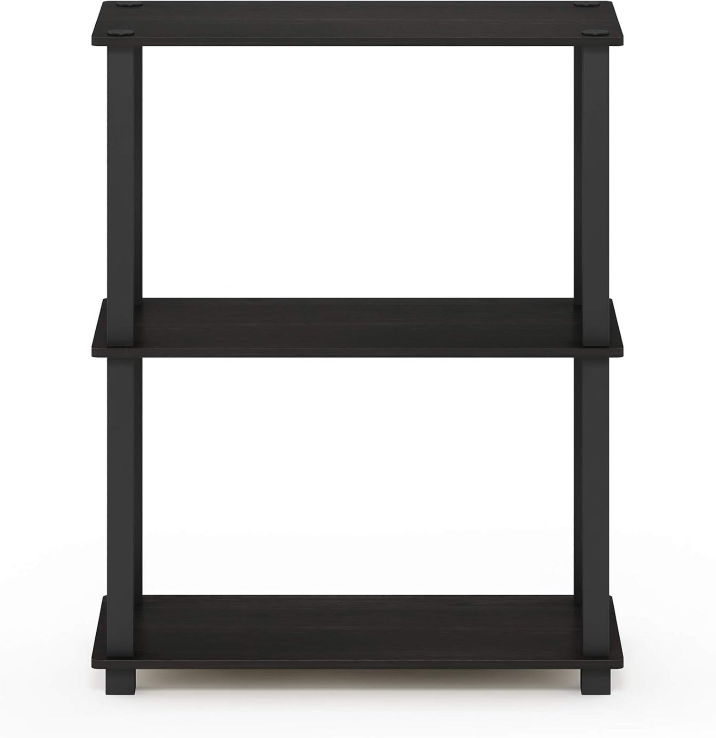 Furinno Turn-S-Tube 3-Tier Compact Multipurpose Shelf Display Rack with Square Tube, Espresso/Black