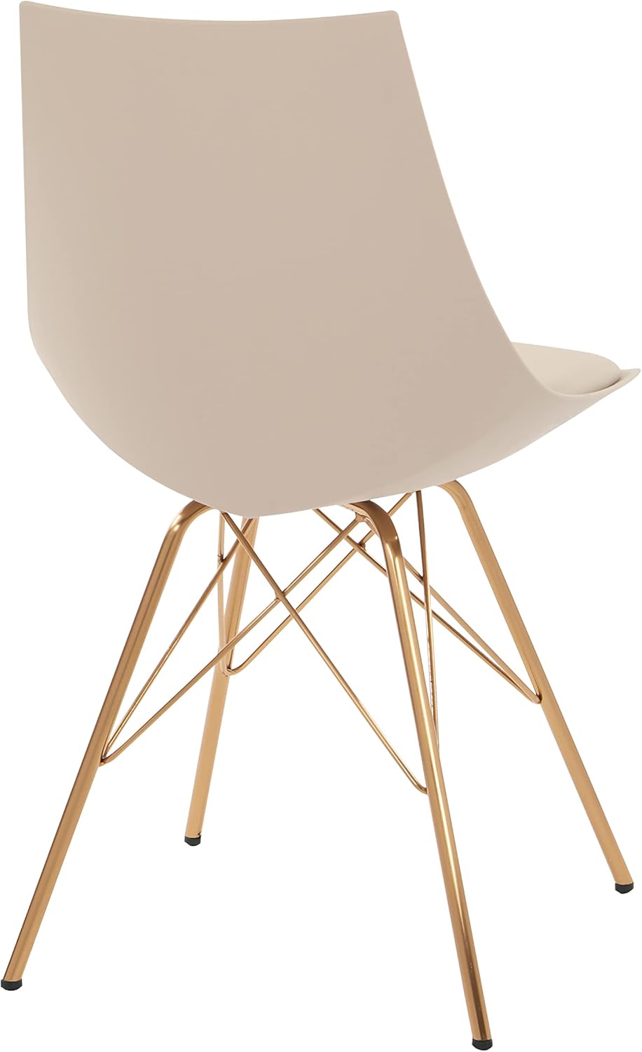 OSP Home Furnishings Oakley Mid-Century Modern Bucket Chair,Faux Leather, Cream