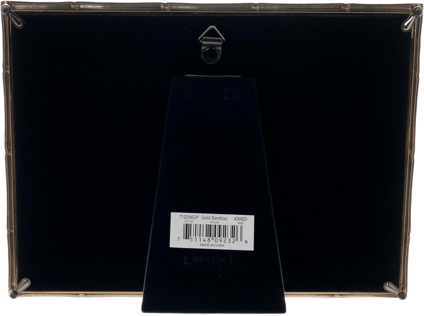 Lawrence Frames 4x6 Double Gold Metal Picture Frame with Bamboo Design