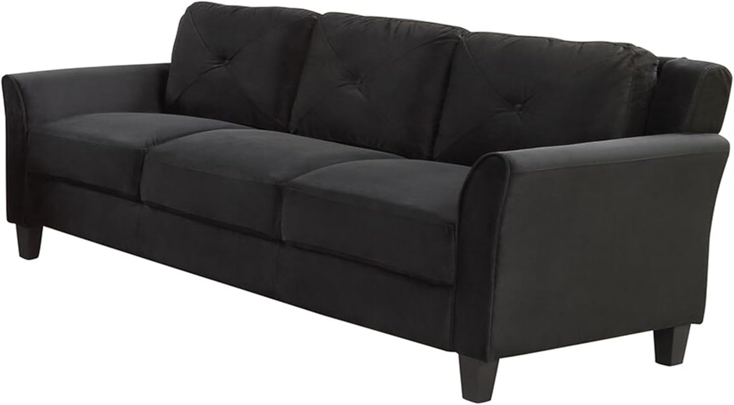 3 Pieses Modern Living Room Sofa Sets Polyester Blend Button Tufted Sofa&Couch Include 3Seaters Couch, Loveseat and Armchair with Ergonomically Curved Armrests for Home Apartment Office