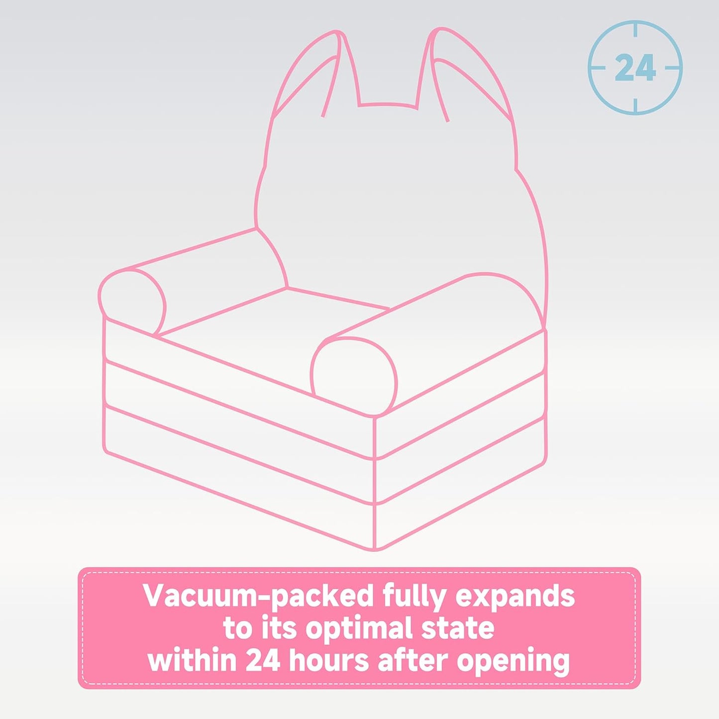 MONKISS Kids Couch, Comfy Toddler Chair, 2 in 1 Fold Out Kids Sofa to Lounger, Baby Sleeper Chair, Toddler Furniture, Birthday Gifts for Boys and Girls, 1~4 Years Old, Cute Fox