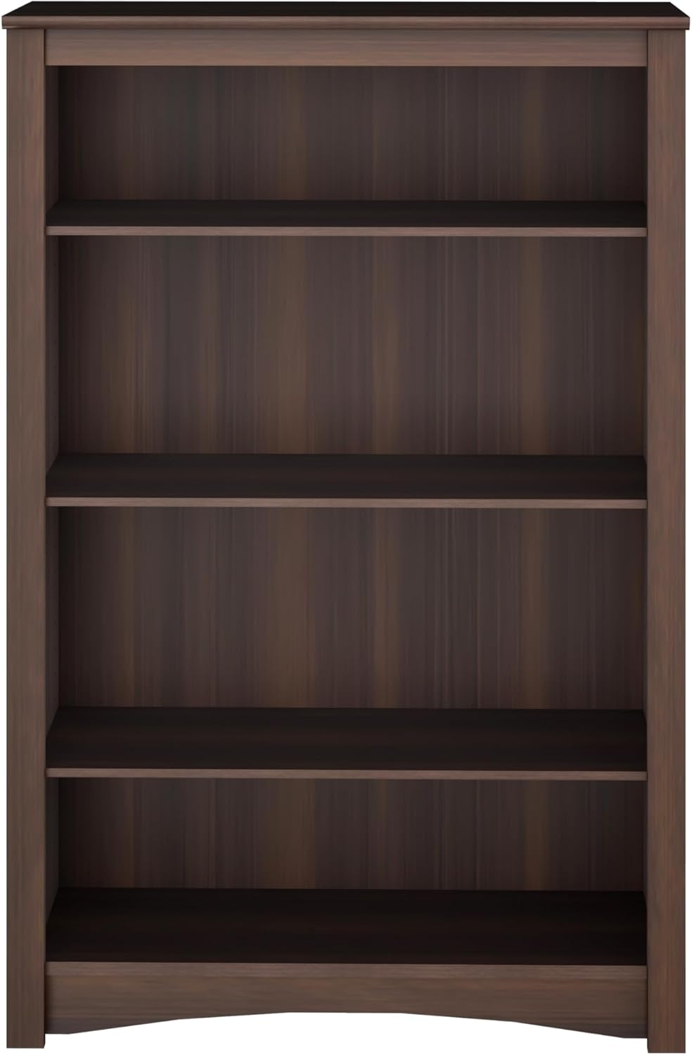 Prepac Sonoma 4-Tier Bookcase 48"H with 3 Adjustable Shelves, Espresso Storage Cabinet, Modern Display Cabinet, Bookshelf with Storage Shelves for Home Office, Living Room, Bedroom Organizer