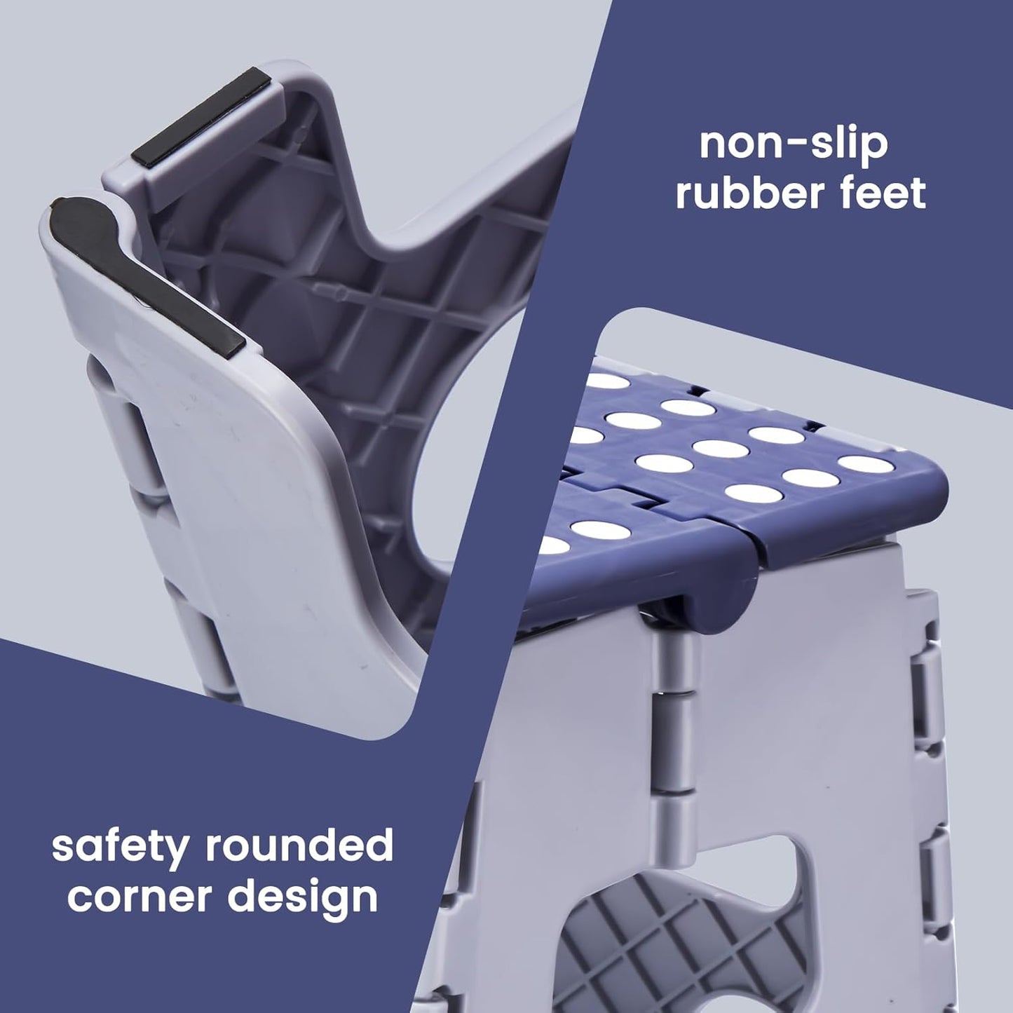 ACSTEP 13 Inch Folding Step Stool,Foldable Step Stools for Kids and Adults 300 LB Capacity, 300 LB Capacit Suitable for Kitchen Fishing (Purple)