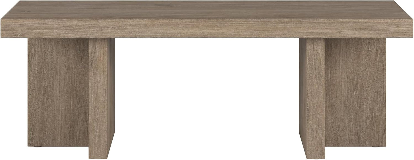 Henn&Hart Dimitra Coffee Table, 44" Wide, Gray