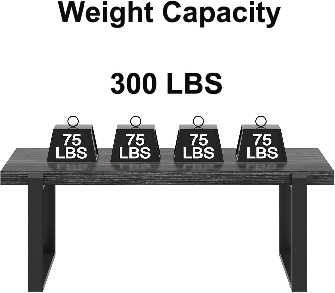 FOLUBAN Industrial Coffee Table, Rustic Wood and Metal Center Table, Modern Rectangle Cocktail Tea Table for Living Room, Dark Gray, 47 Inch