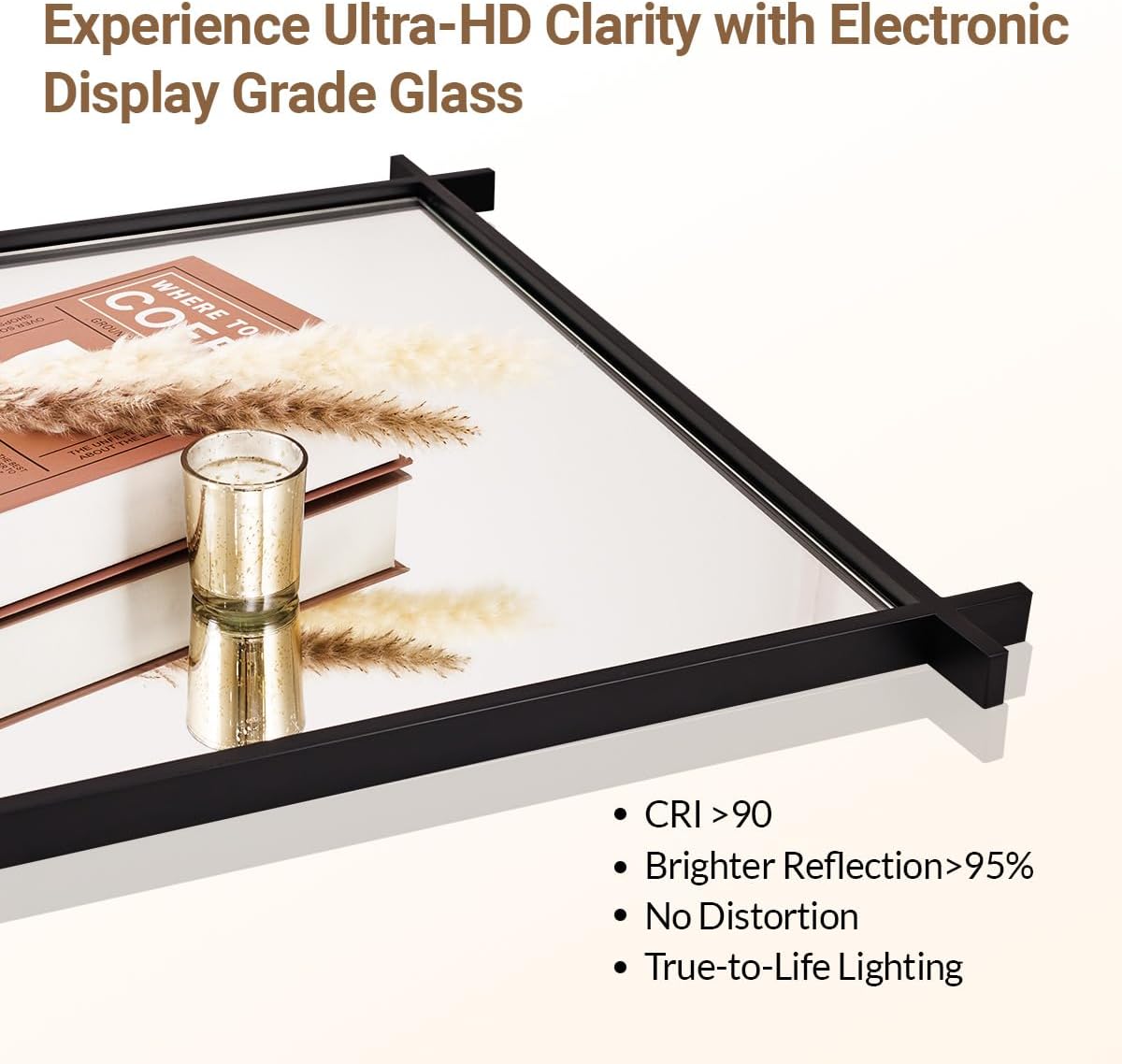 ANDY STAR Black Bathroom Vanity Mirror, 22x30 Inch Vintage Cross Corner Mirrors for Bathroom in 1’’ Stainless Steel Frame Minimalist for Home Decor Wall Mounted Horizontal/Vertical