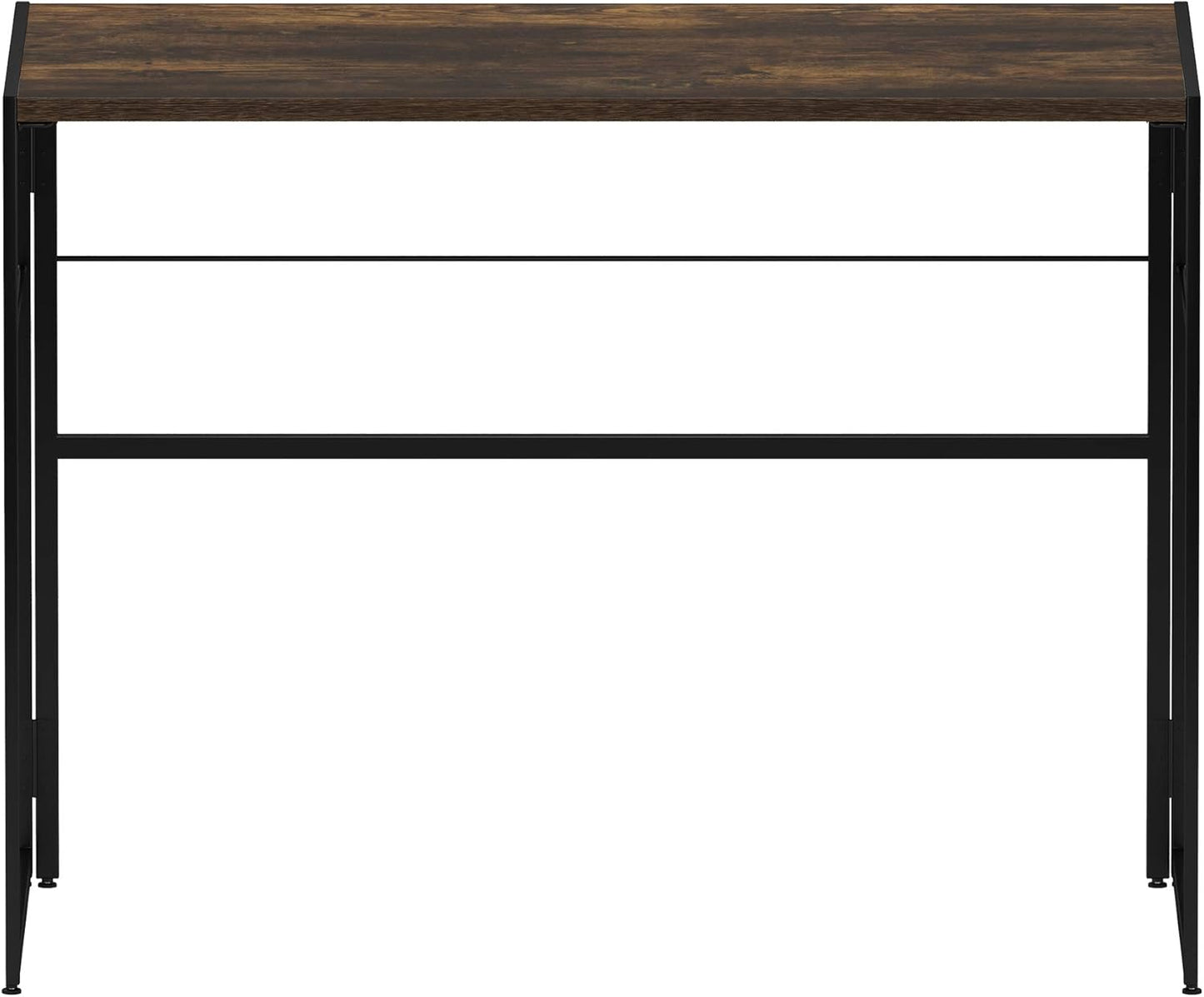Furinno Riau No Tool/No Assembly/Folding Metal Frame Computer Desk, Rustic Oak/Black, 39 Inch