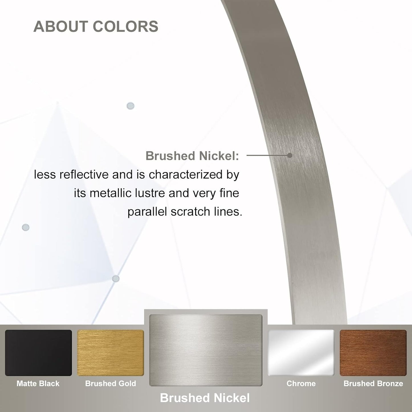 ANDY STAR Nickel Round Mirror, 26" Brushed Nickel Round Mirror, Sliver Circle Bathroom Mirrors in Stainless Steel Metal Frame 1" Deep