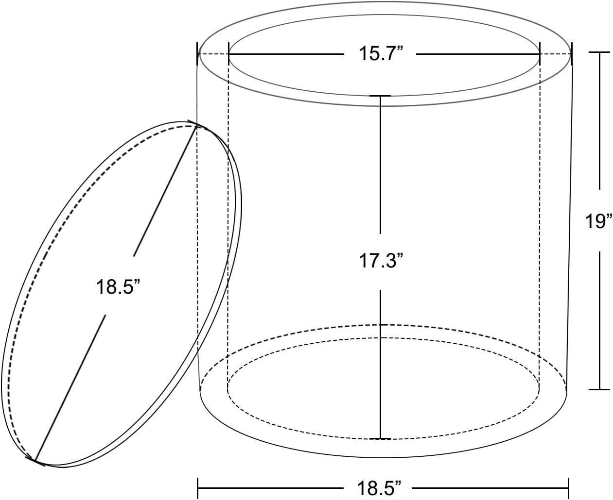 HomePop Channel Storage Ottoman with Wood Top - Cream Boucle