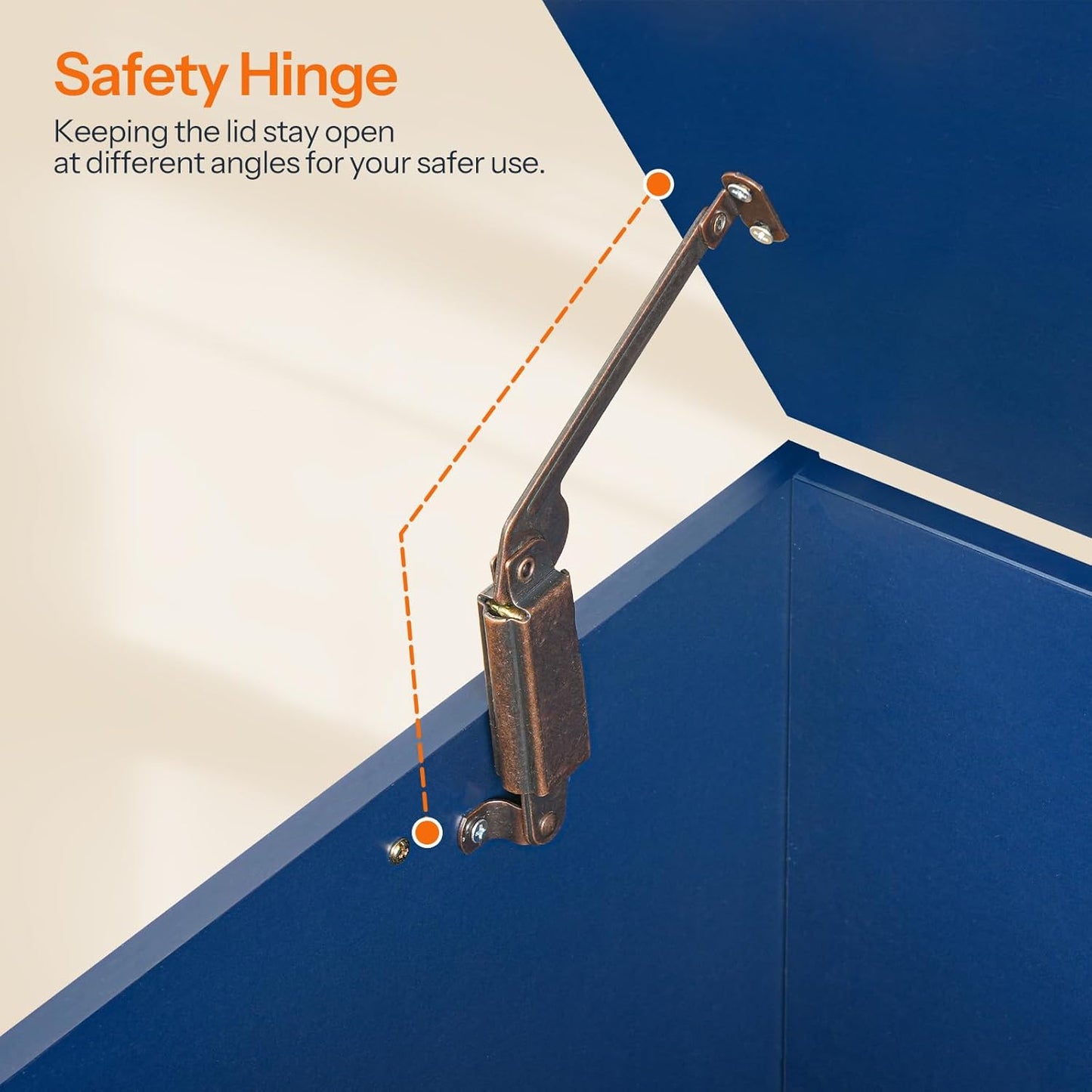 HOOBRO Storage Bench, 39.4" Retro Wooden Storage Chest with U-Shaped Cut-Out Pull, Safety Hinge, Supports 220 lb and Easy Assembly for Toy Box Organizer (Blue) BU771CW01