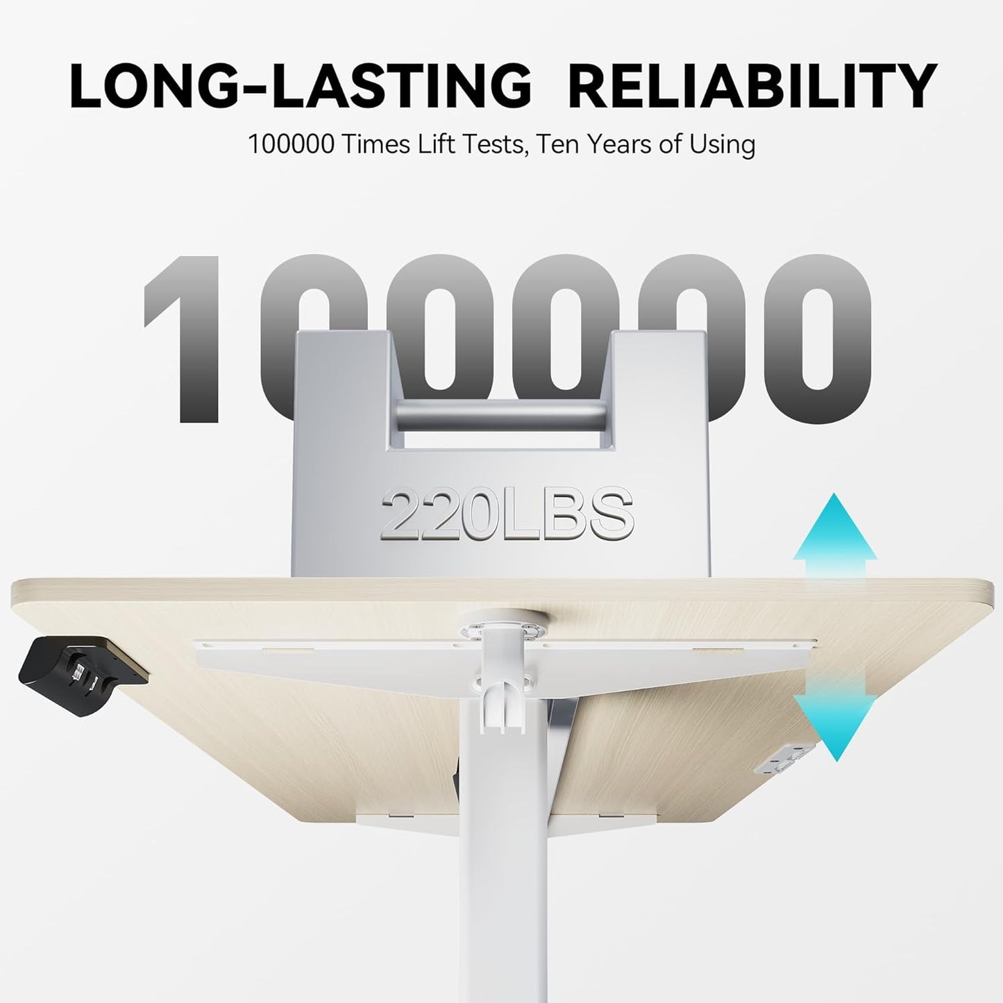 Electric Standing Desk Adjustable Height 40"x24" Stand Up Desk with Lockable Wheels Ergonomic Sit Stand Desk for for Work Office Home Computer Workstation (Nature)