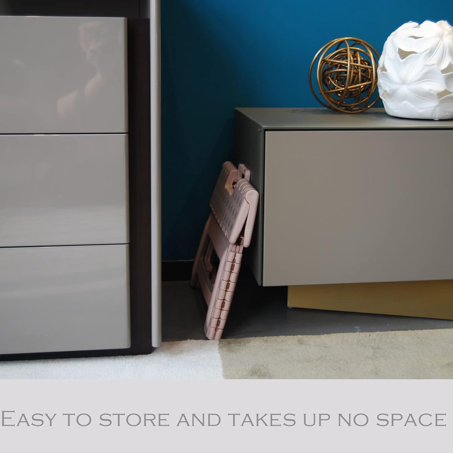 Folding Step Stool - 9" Height - Holds up 300 Lbs Lightweight Foldable Stepping Stool is Sturdy Enough to Support Adults & Safe Enough for Kids. Skid Resistant and Open with one flip