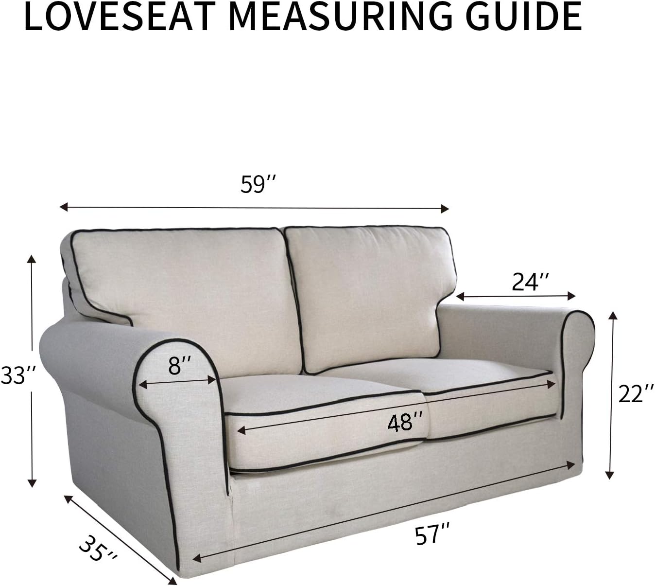 PureFit Reversible Sofa Cover Water Resistant Loveseat Couch Cover, Machine Washable Furniture Cover with Non-Slip Foam and Adjustable Strap for Dogs, Pets (Loveseat, Gray/Light Gray)