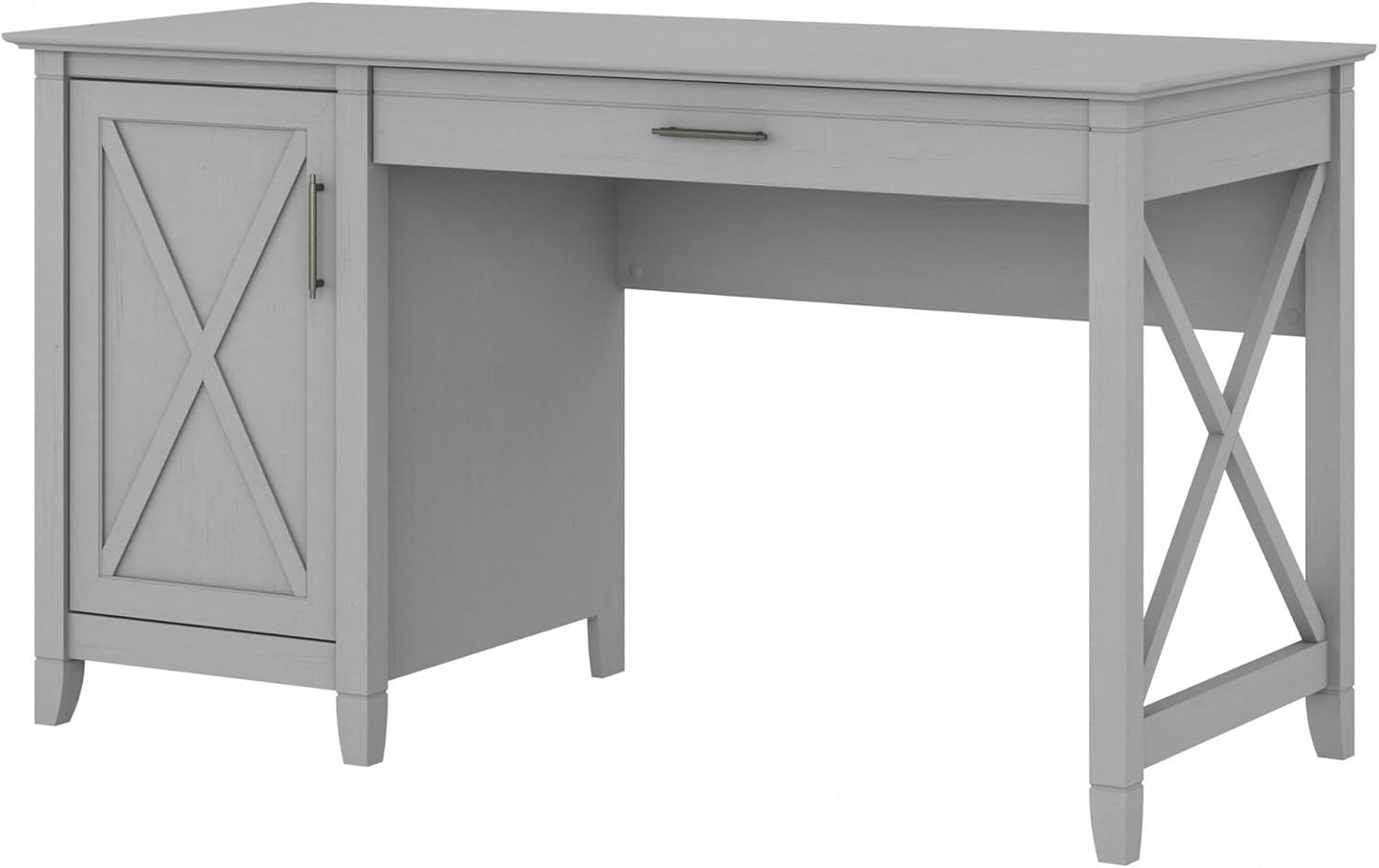 Bush Furniture Key West Computer Desk with Storage Farmhouse PC Table for Home Office in Cape Cod Gray 54W x 24D
