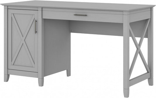 Bush Furniture Key West Computer Desk with Storage Farmhouse PC Table for Home Office in Cape Cod Gray 54W x 24D