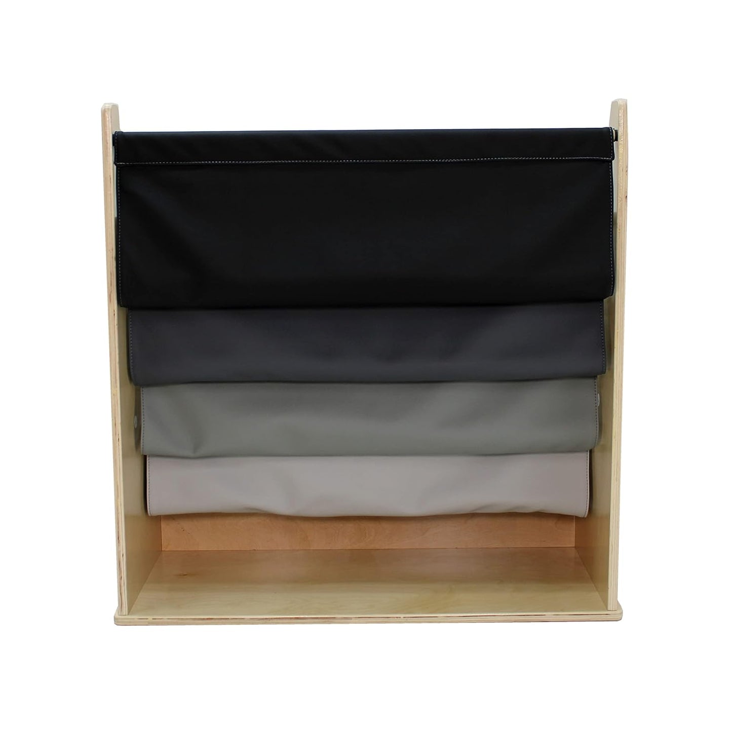 FDP Birch SoftScape Sling Book Display, 4-Shelf Vinyl Storage for Kid's Books and Magazines, Children's Furniture for Bedroom, Playroom, Daycare, Preschool or Classroom - Gray/Light Gray, 13745-GYLG