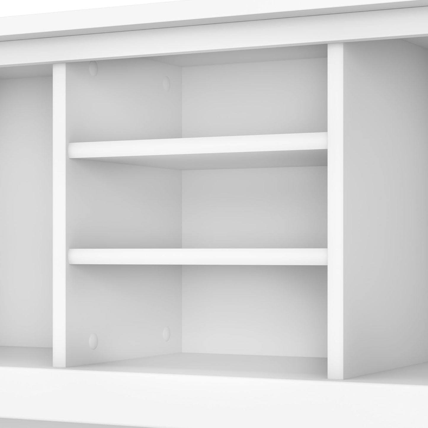 Bush Furniture Somerset 72W 3 Position Sit to Stand L Shaped Desk with Hutch in White