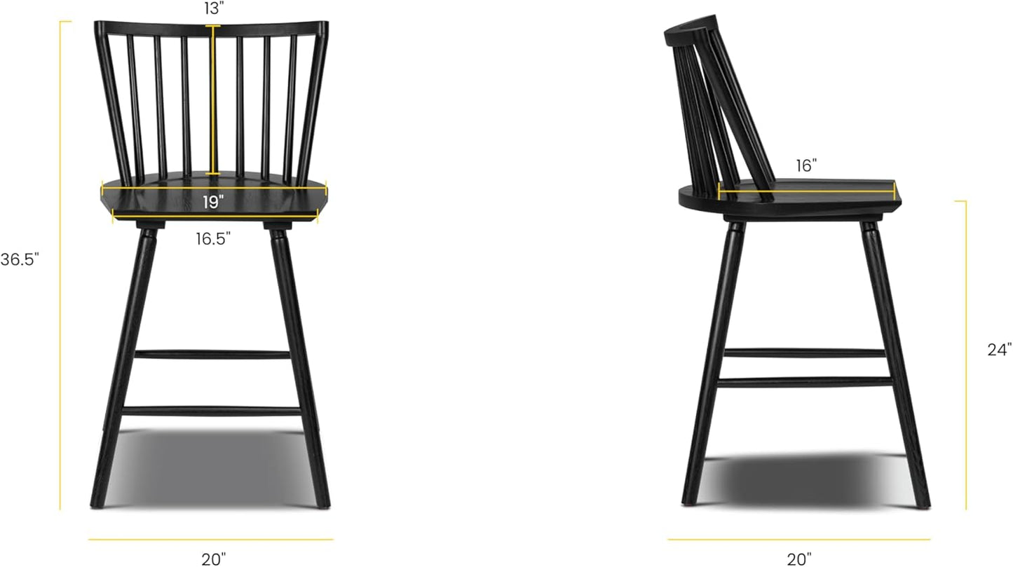 POLY & BARK Talia 24" Counter Stool in Black