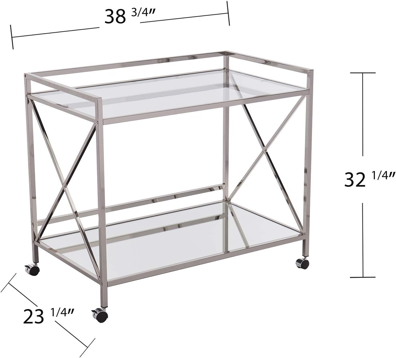 SEI FURNITURE Southern Enterprises Maxton Bar cart, Polished Silver