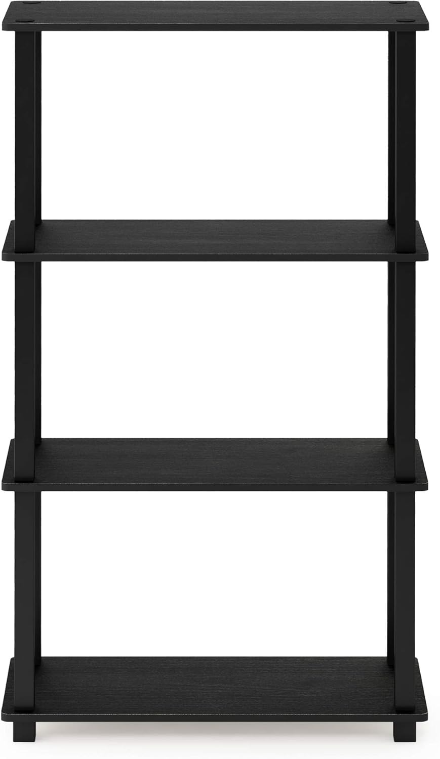 Furinno Turn-N-Tube 4-Tier Multipurpose Shelf Display Rack, Square Tube, Americano/Black