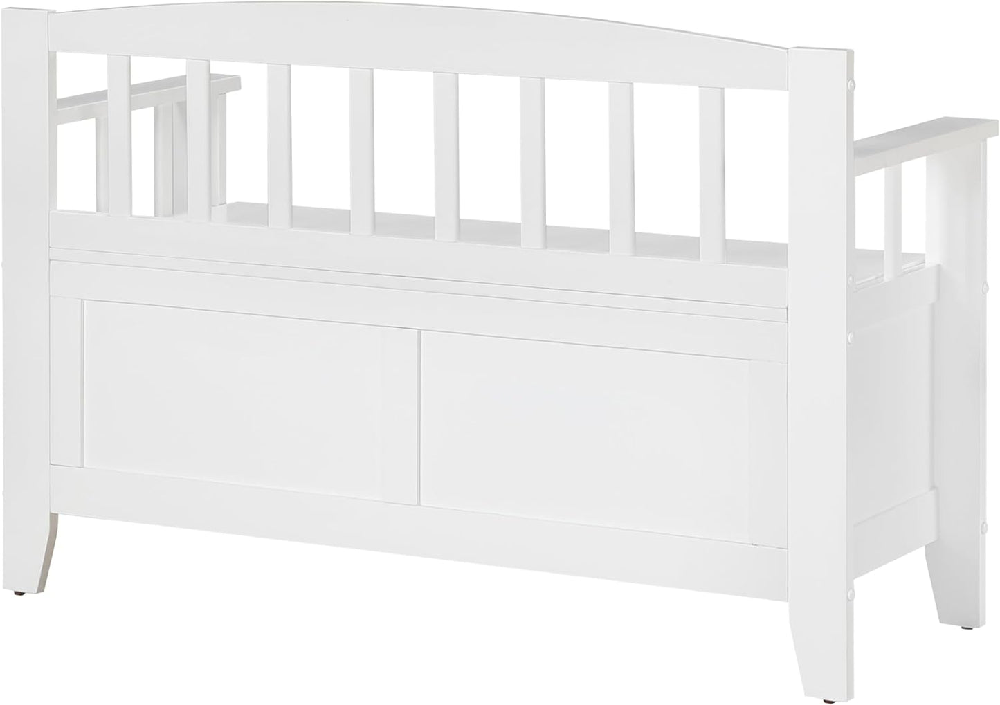 OSP Home Furnishings Metro Mission Style Wood Entry Way Bench with Storage, Sierra Snow White Finish