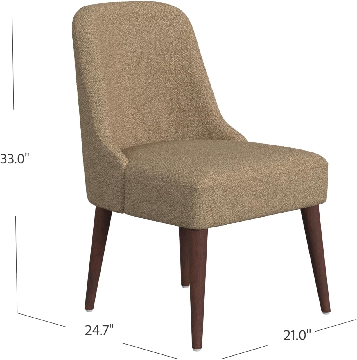 HomePop Home Decor | Upholstered Hemet Gayle Side Dining Chair | Decorative Home Furniture, Brown Boucle (Single Pack)