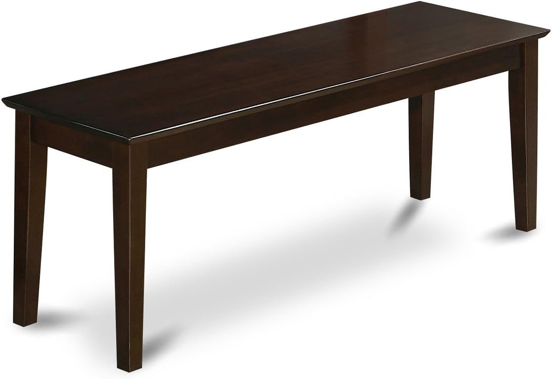 East West Furniture CAPF6-CAP-C 6 Piece Dining Table Set Contains a Rectangle Kitchen Table and 4 Linen Fabric Dining Chairs with a Bench, 36x60 Inch, Cappuccino