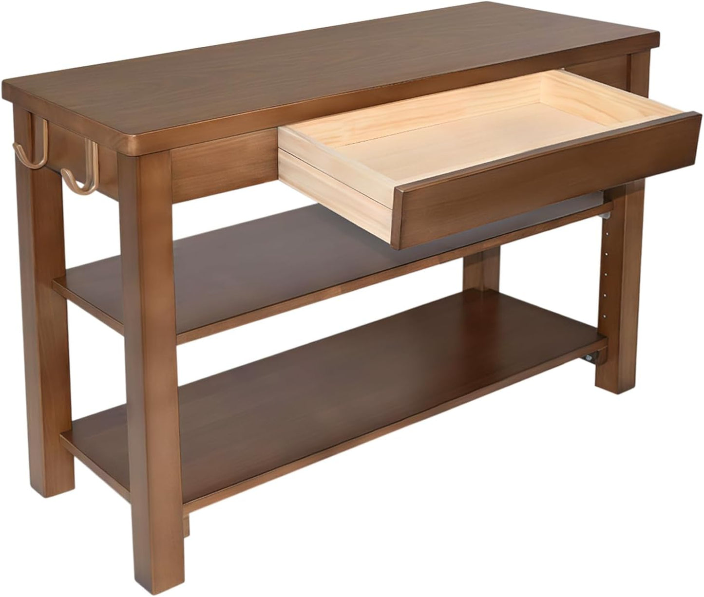 Wood Shoe Bench Entryway with Drawer: 2-Tiers Wooden Storage Shoe Rack with Bench Seat, Compact Mid-Century Modern Design for Entryway, Hallway,Closet,Front Door Entrance,Foyer Walnut 31.5"