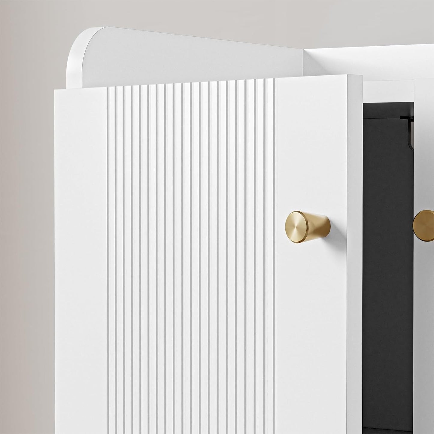 Giluta Buffet Sideboard Cabinet with Adjustable Shelf,Modern Buffet Storage Cabinets 4 Doors, Living Room Console Table for Kitchen Dining Room(White)