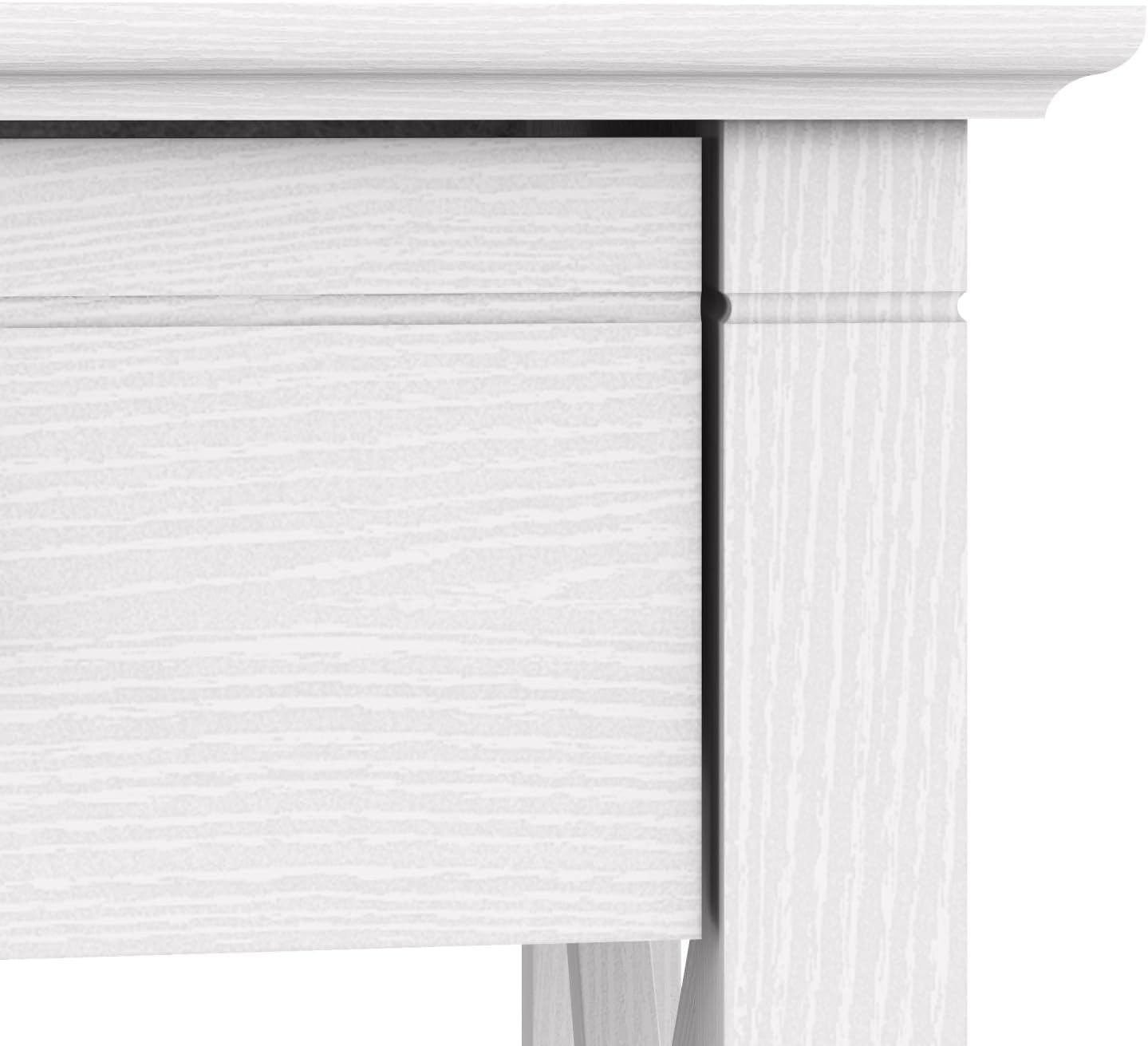 Bush Furniture Key West 48W Writing Desk in Pure White Oak