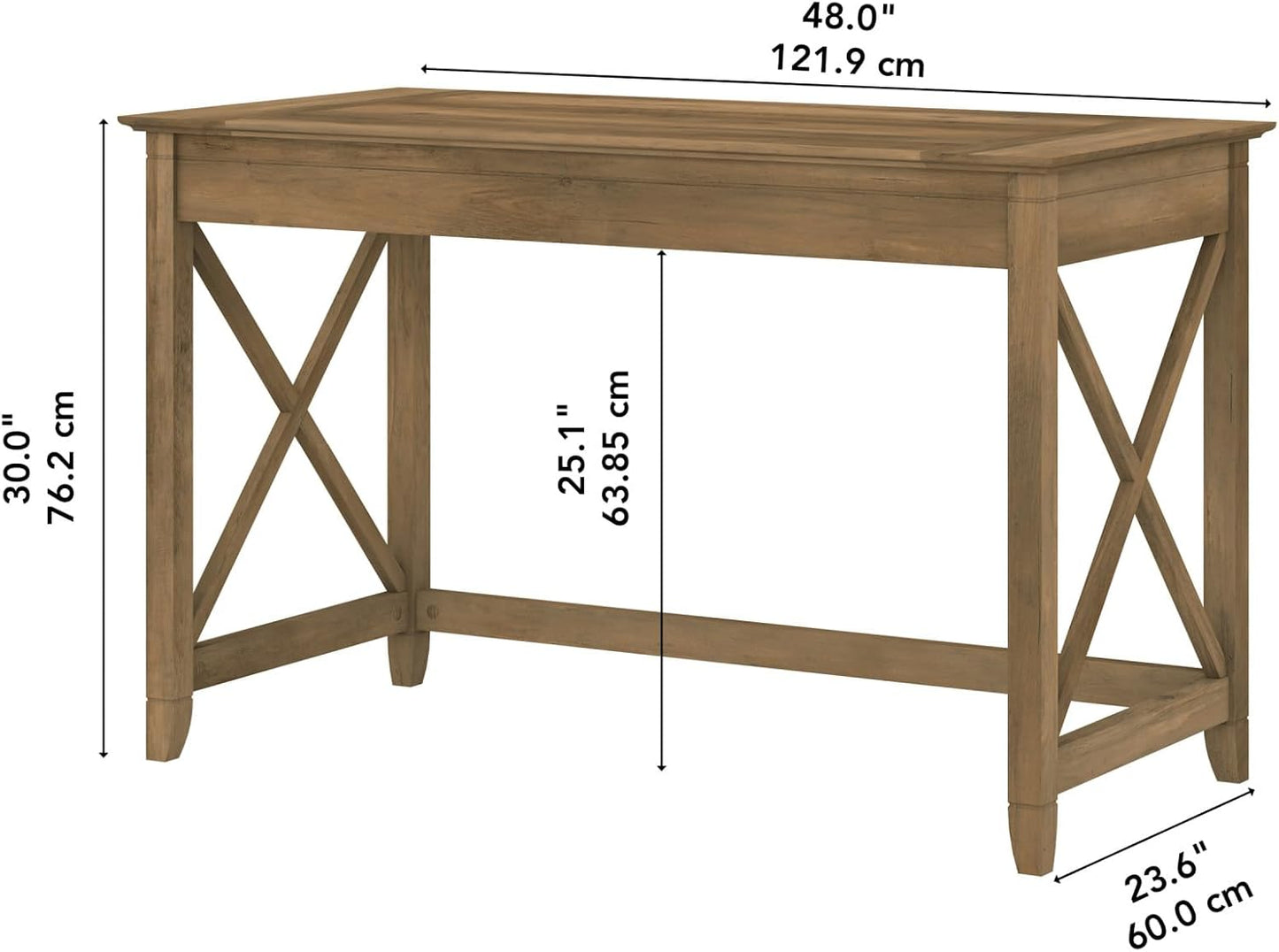 Bush Furniture Key West 48W Writing Desk in Reclaimed Pine