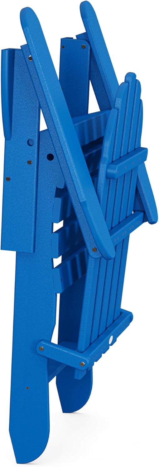 POLYWOOD AD5030PB Classic Folding Adirondack Chair, 35.00" x 29" x 35.00", Pacific Blue