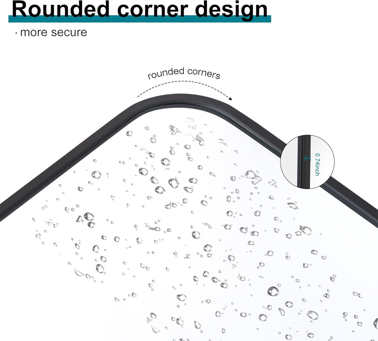 72" x 30"Bathroom Mirror, Matte Black Wall Mirror with Metal Frame, Decorative Rectangular Vanity Mirror for Bedroom Bathroom Living Room Entryway (Horizontal/Vertical)