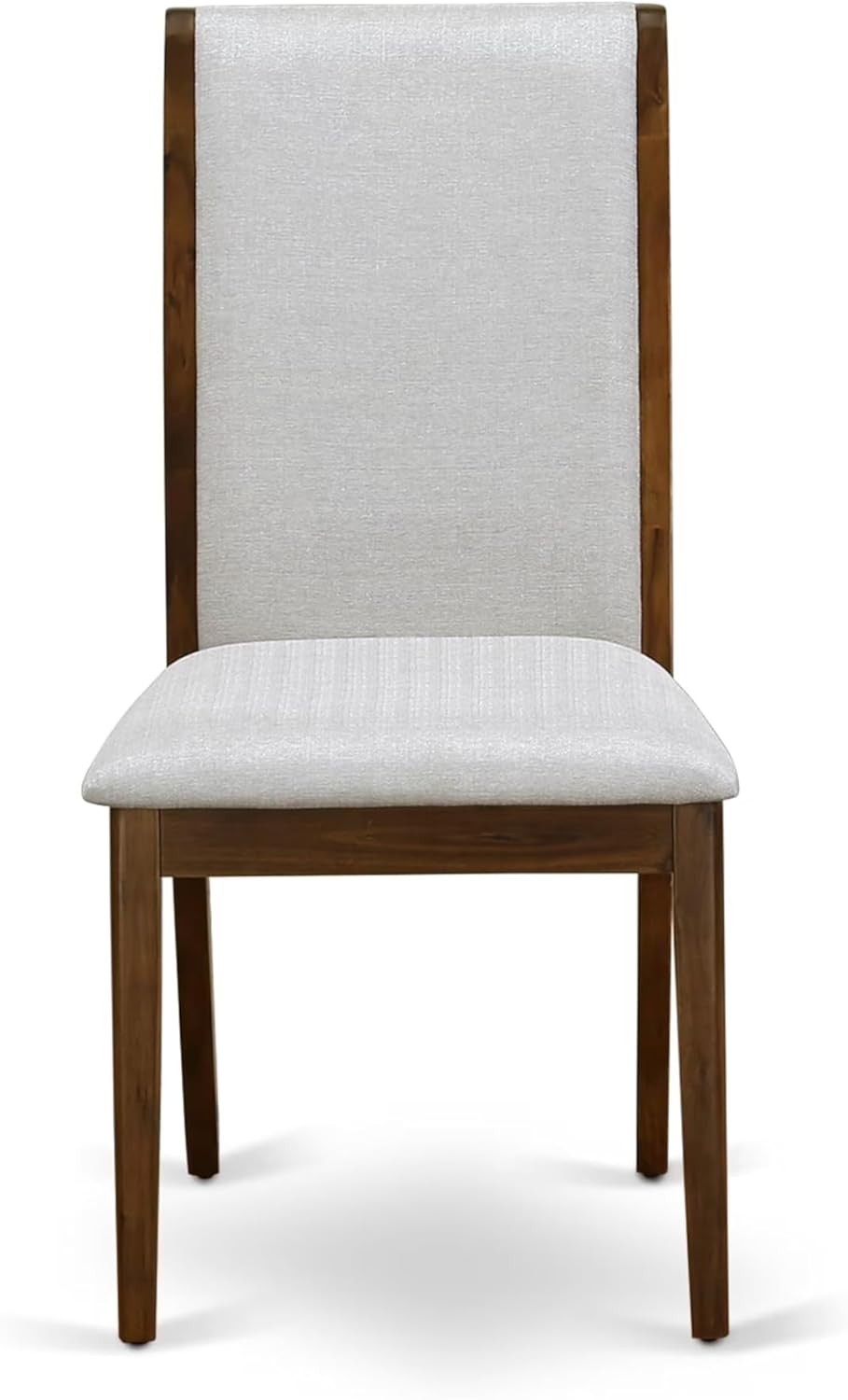 I2LA5-50N-05 - 5-Piece Mid Century Dining Set Includes A Table and 4 Grey Polyester Fabric Mid Century Dining Chairs with High Back, Antique Walnut