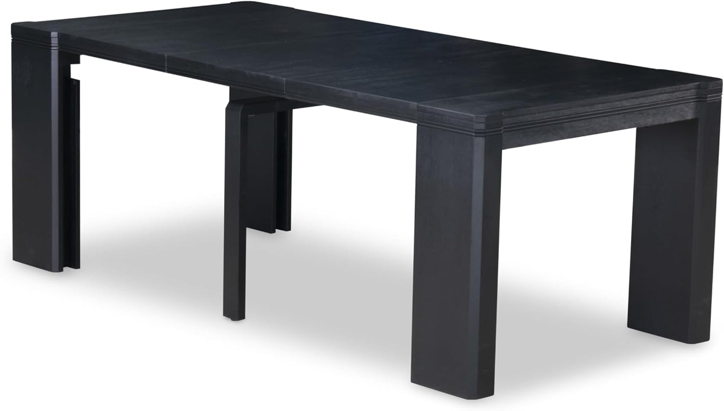 X12MZ-006-50 - 13-piece Dining Room Table Set a Rectangular Kitchen Table and 12 Dark Gotham Grey Linen Fabric Dining Chair, 39x120 Inch, Wire Brushed Black