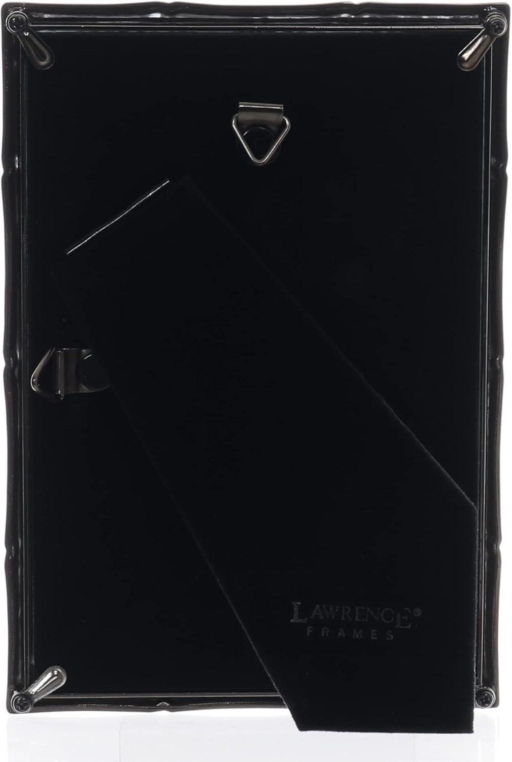 Lawrence Frames 4x6 Black Polished Metal Picture Frame with Bamboo Design