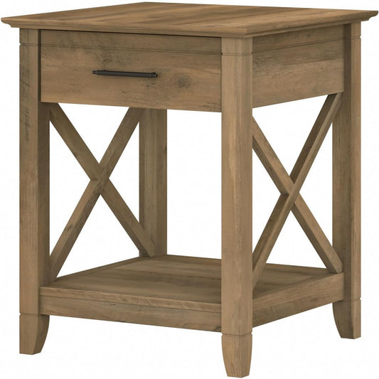 Bush Furniture Key West Small End Table with Storage | Modern Farmhouse Accent Shelf for Living Room in Reclaimed Pine
