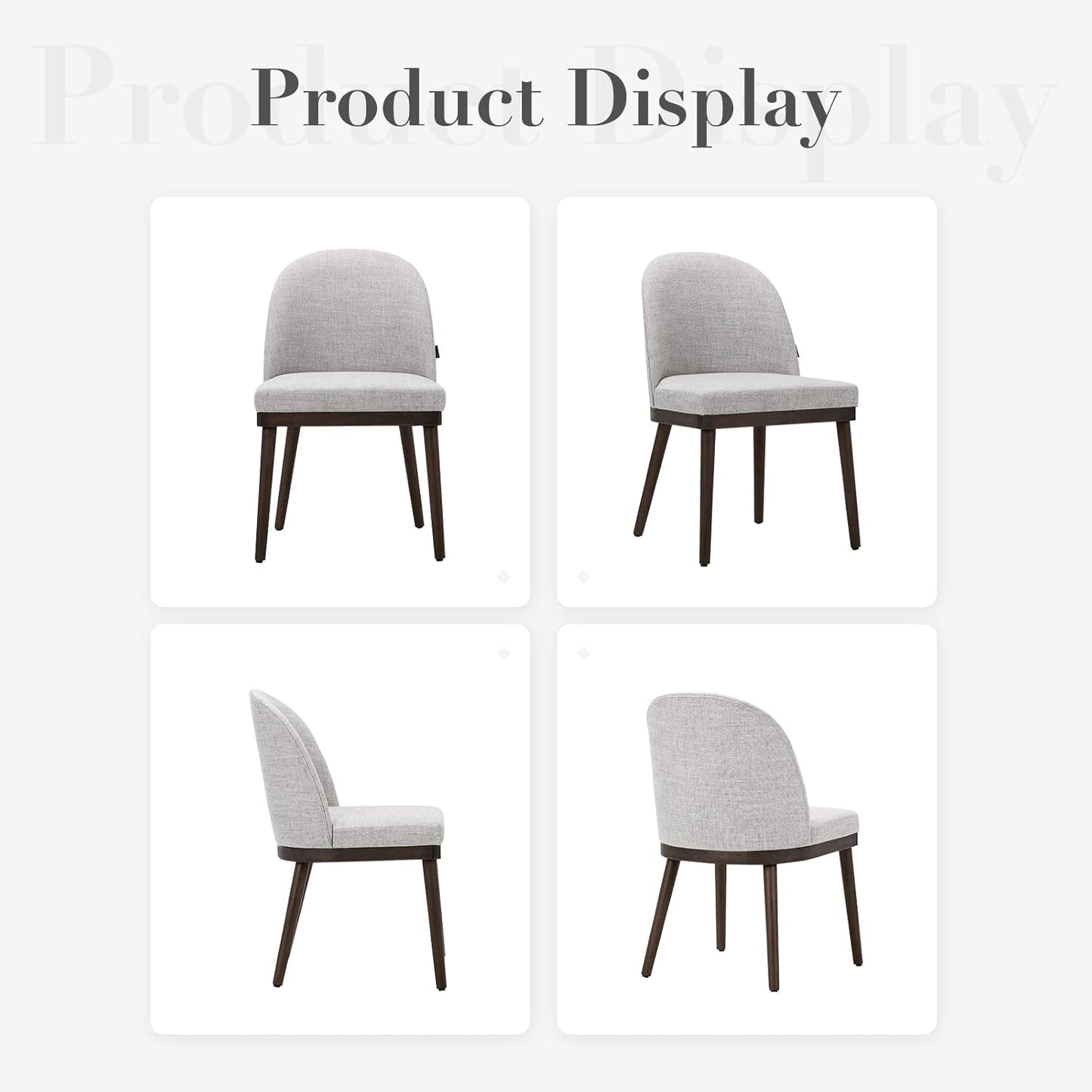 COLAMY Upholstered Dining Chairs Set of 6, Large Dining Room Kitchen Chairs with High Back and Deep Seat, Modern Fabric Dinner Chairs with Wood Legs, Light Grey