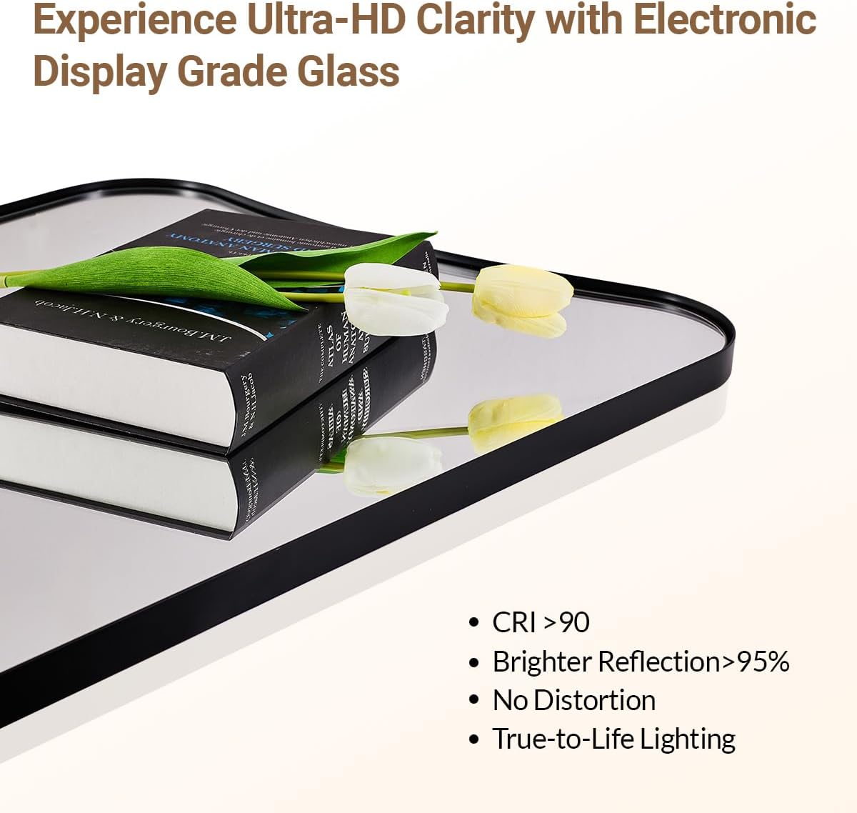 ANDY STAR Matte Black Bathroom Mirror, 24x32 Inch Asymmetrical Wall Mirror, Premium Stainless Steel Framed Mirror with Sophisticated Design, Ideal for Home Decor