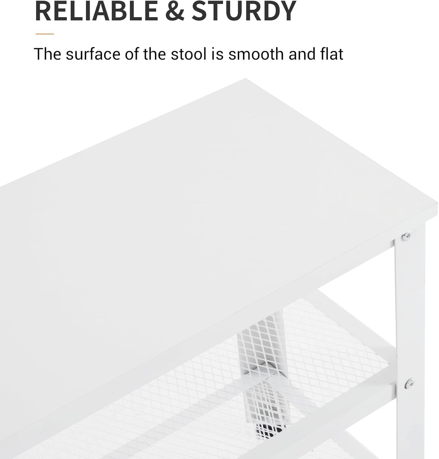 Apicizon White Shoe Rack, 35.5 Inches 3-Tier Shoe Rack for Entryway with Long Seat and Metal Shelves for Garage, Entryway Bench for Hallway Front Door, Mudroom, Doorway, Living Room, Bedroom