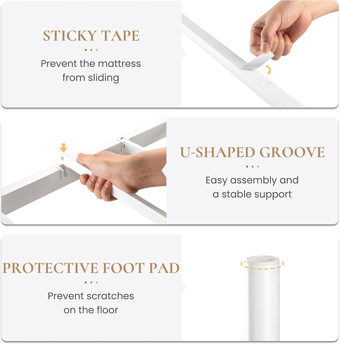 SHA CERLIN 14 Inches Twin Size Metal Platform Bed Frame/Vintage Iron-Art Headboard and Footboard/Mattress Foundation for Storage/No Box Spring Needed/Noise-Free/Easy Assembly/White