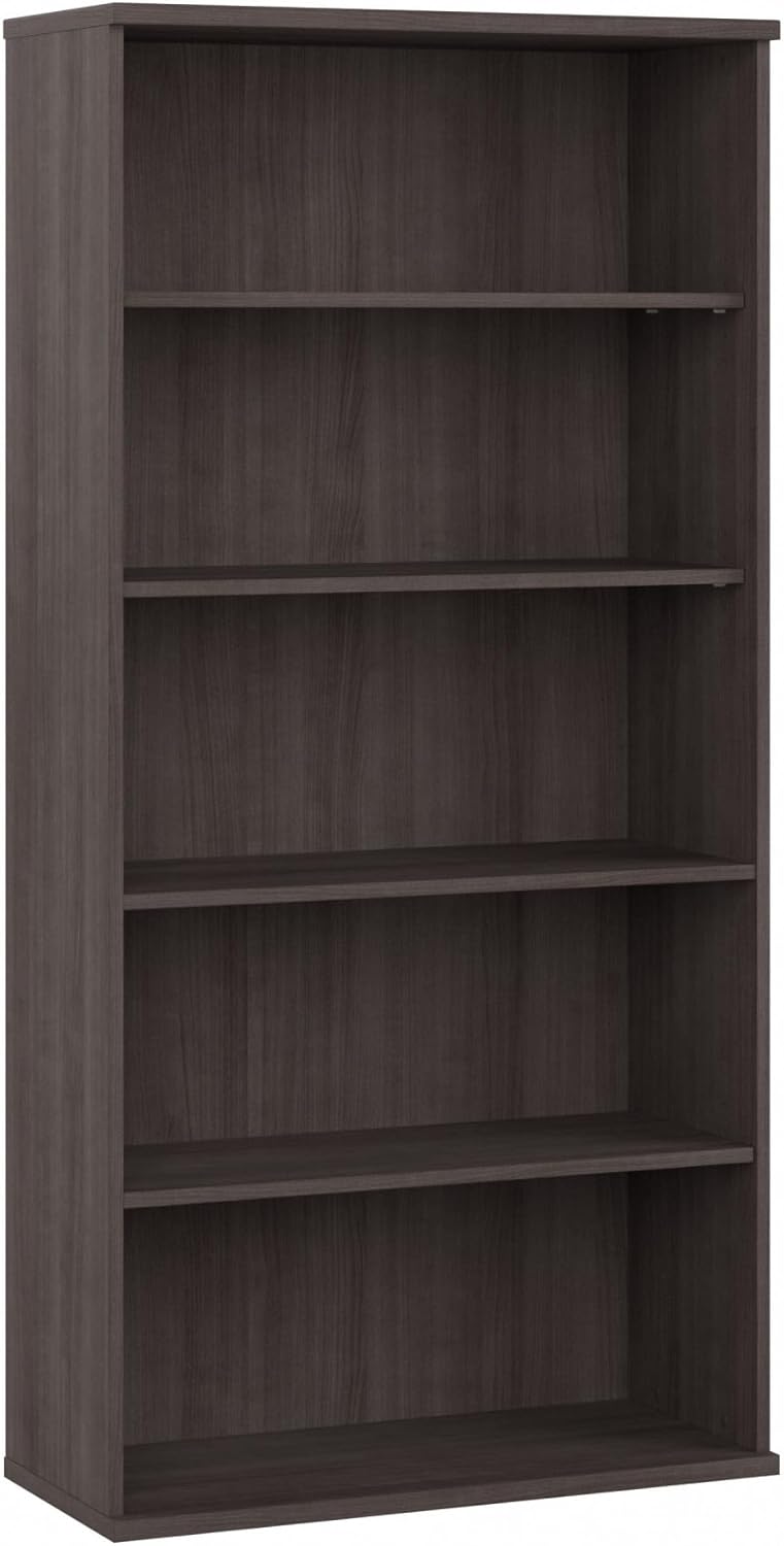 Bush Business Furniture Studio C Tall 5 Shelf Bookcase in Storm Gray, Large Bookshelf for Home or Professional Office