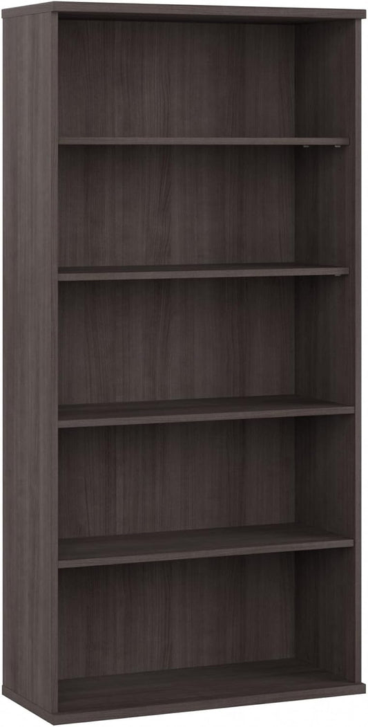 Bush Business Furniture Studio C Tall 5 Shelf Bookcase in Storm Gray, Large Bookshelf for Home or Professional Office
