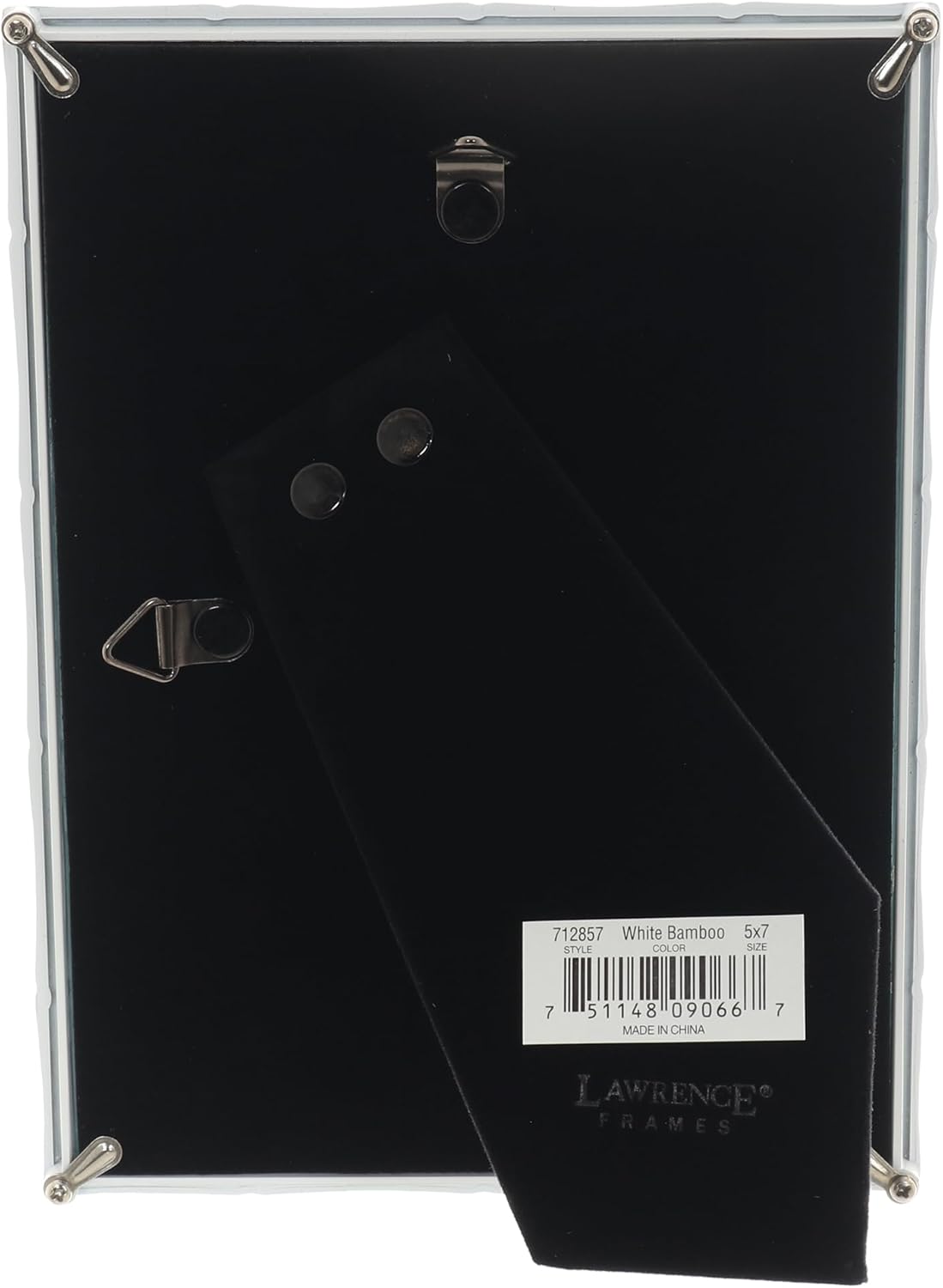 Lawrence Frames Cast Metal Frame - Bamboo Design, White, 5x7